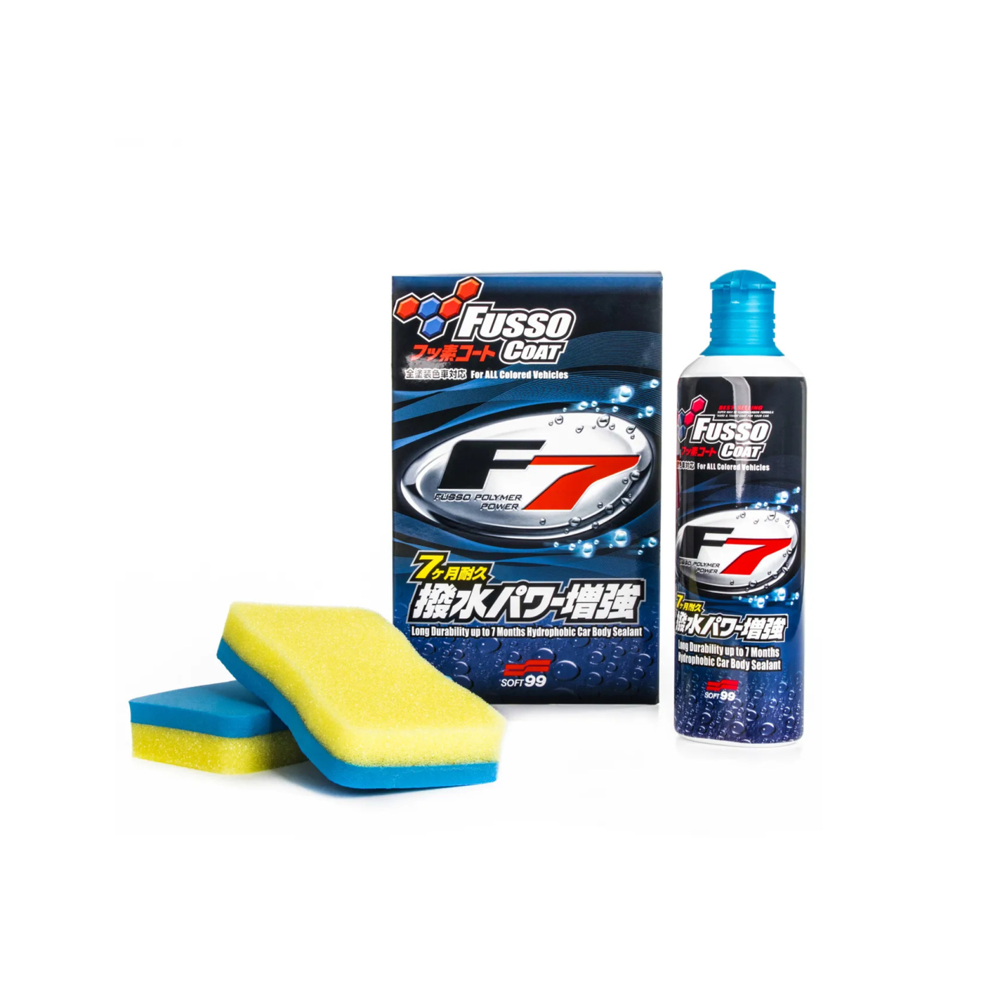 Soft99 Fusso Coat F7 All Colours – 300 ml - Flüssiges Autowachs mit extremer Standzeit