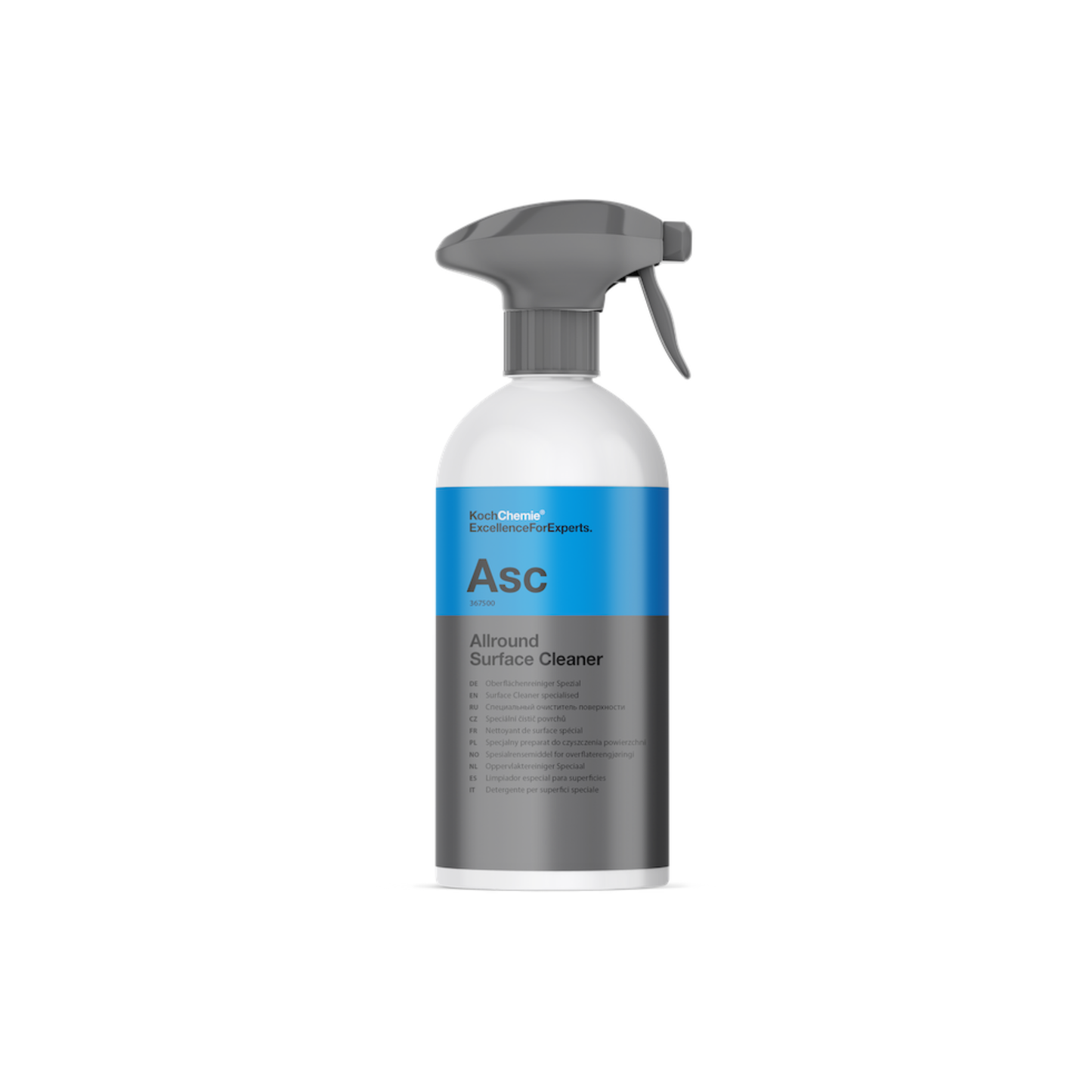 Koch-Chemie Allround Surface Cleaner (ASC) - 500ml - Der streifenfreie Alleskönner für Cockpit, Displays und Klavierlack